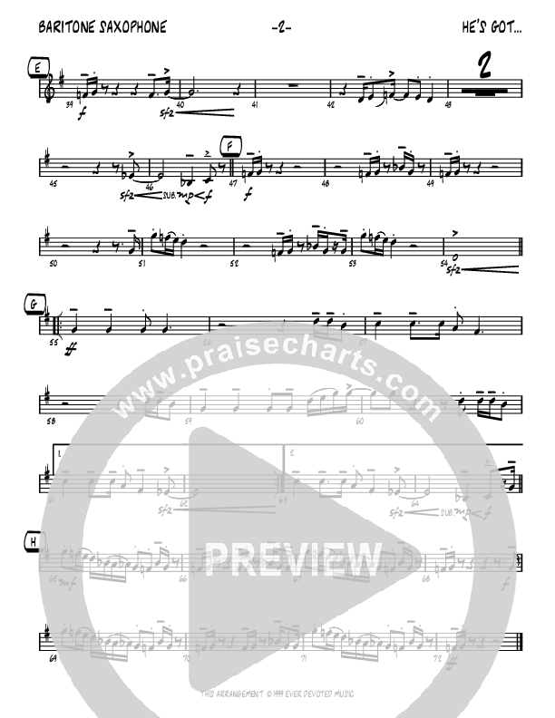 He's Got The Whole World (Instrumental) Bari Sax (John Carlson)