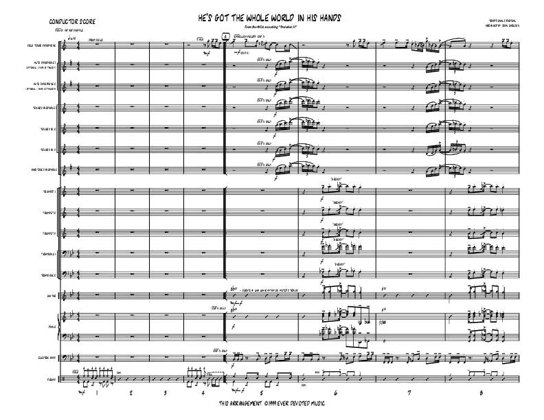He's Got The Whole World (Instrumental) Conductor's Score (John Carlson)