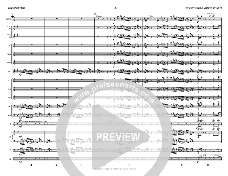 He's Got The Whole World (Instrumental) Conductor's Score (John Carlson)