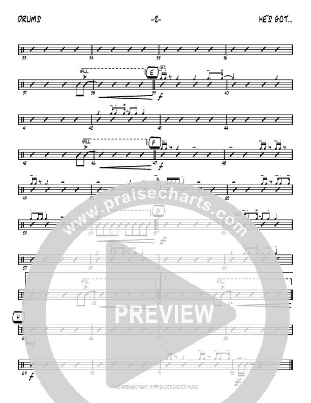 He's Got The Whole World (Instrumental) Drum Set (John Carlson)