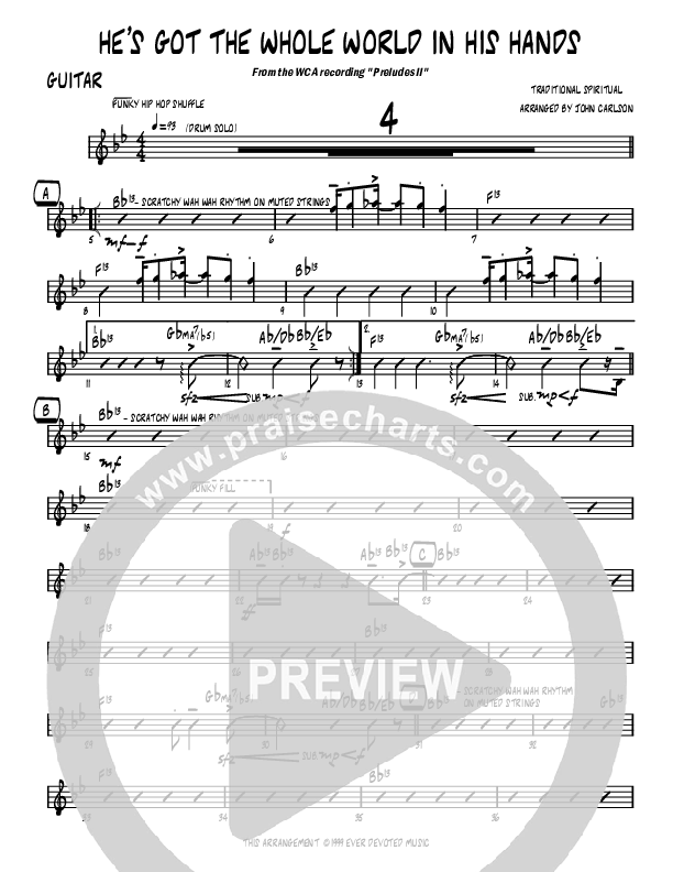 He's Got The Whole World (Instrumental) Guitar (John Carlson)