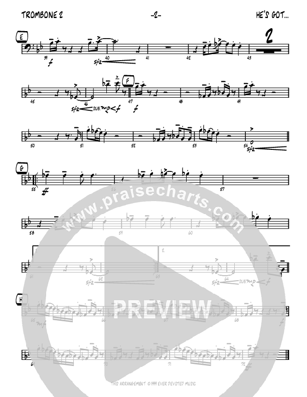 He's Got The Whole World (Instrumental) Trombone (John Carlson)