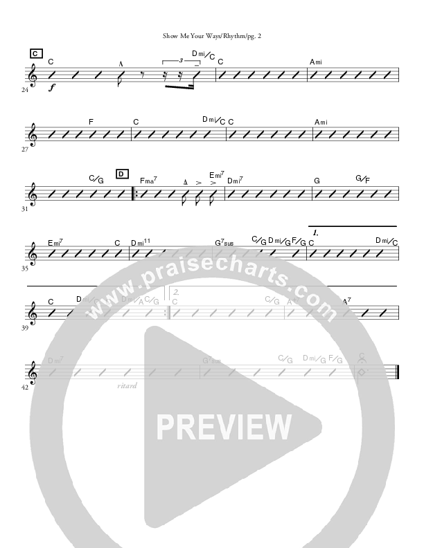 Show Me Your Ways (Instrumental) Rhythm Chart (John Carlson)