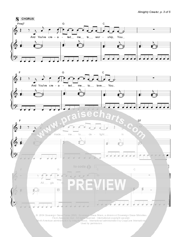 Almighty Creator Lead & Piano (Sovereign Grace)