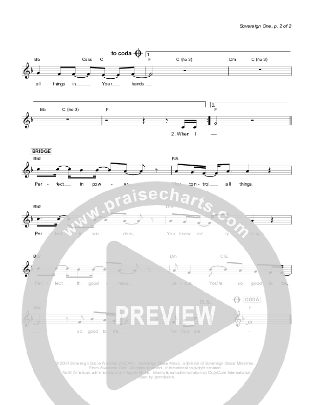 Sovereign One Lead Sheet (Sovereign Grace)