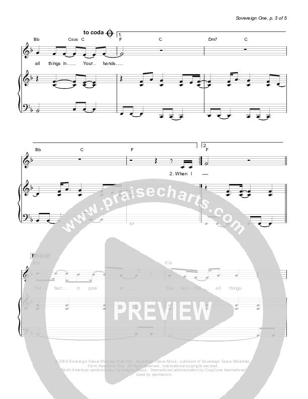 Sovereign One Lead & Piano (Sovereign Grace)