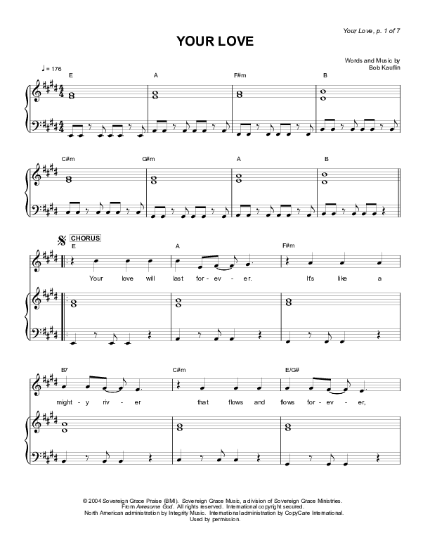 Your Love Lead & Piano (Sovereign Grace)