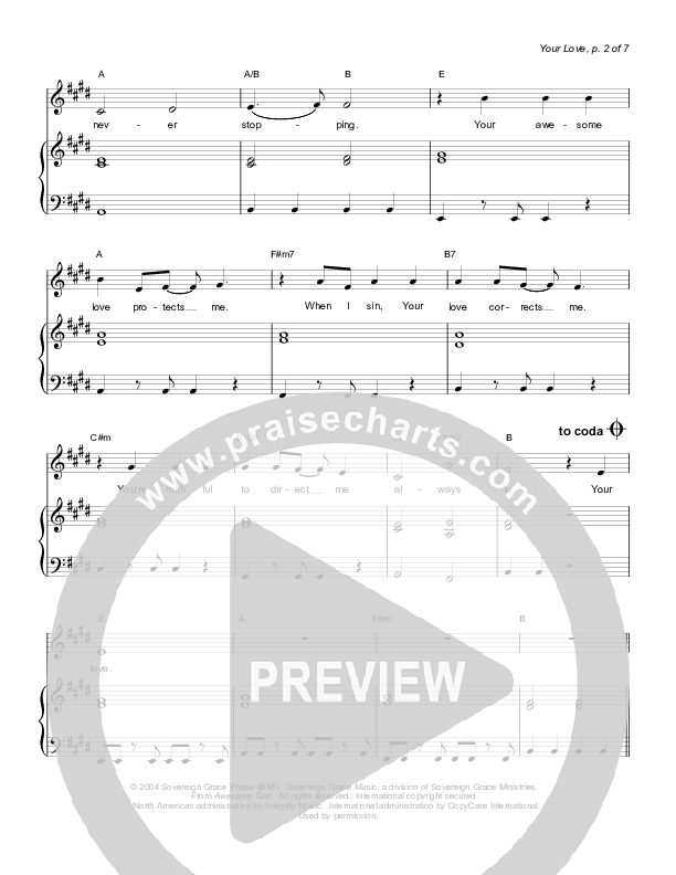 Your Love Lead & Piano (Sovereign Grace)