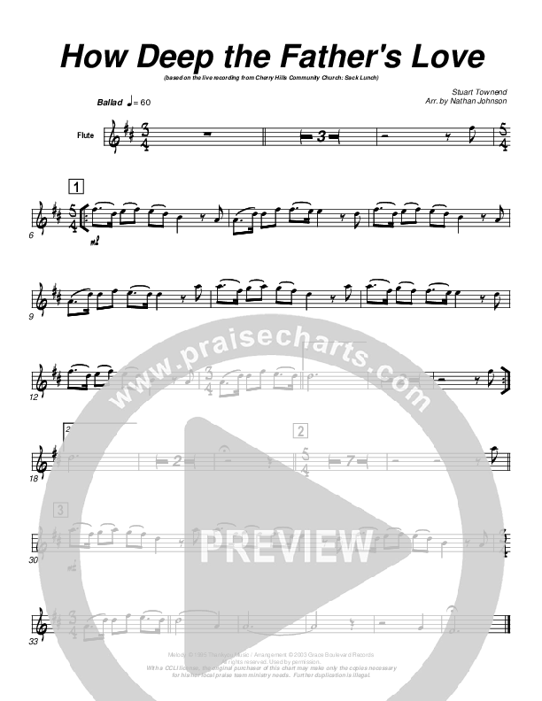 How Deep The Father's Love For Us Flute (Cherry Hills Community Church)