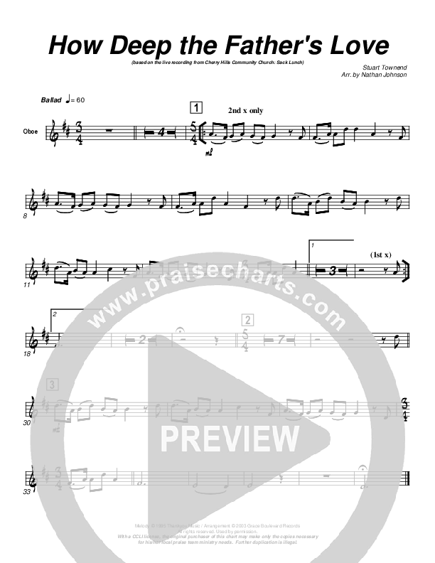 How Deep The Father's Love For Us Oboe (Cherry Hills Community Church)