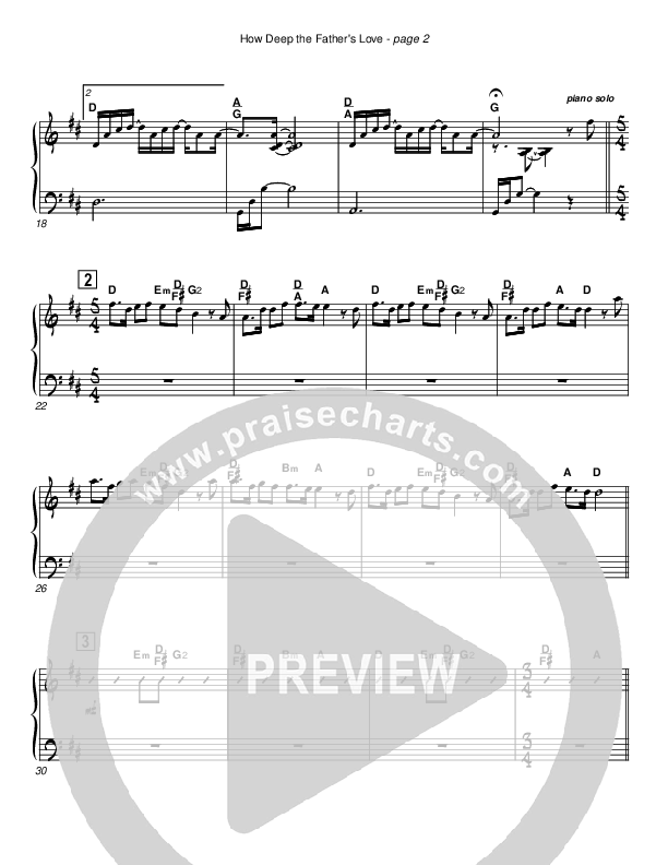 How Deep The Father's Love For Us Piano Sheet (Cherry Hills Community Church)