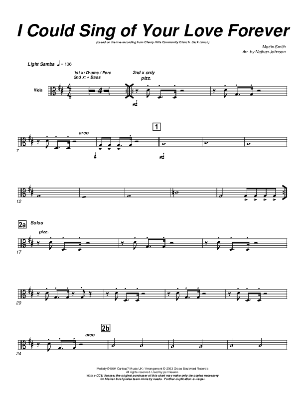 I Could Sing Of Your Love Forever Viola (Cherry Hills Community Church)