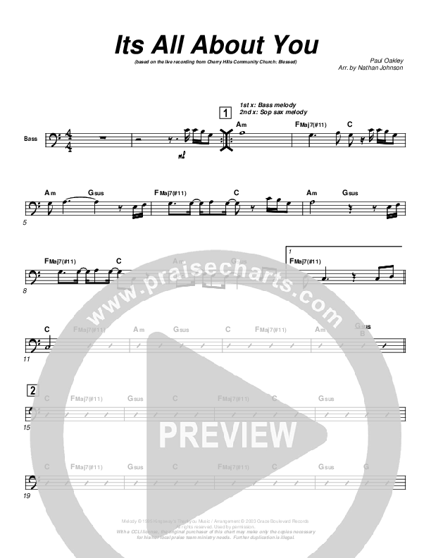 It's All About You Double Bass (Cherry Hills Community Church)