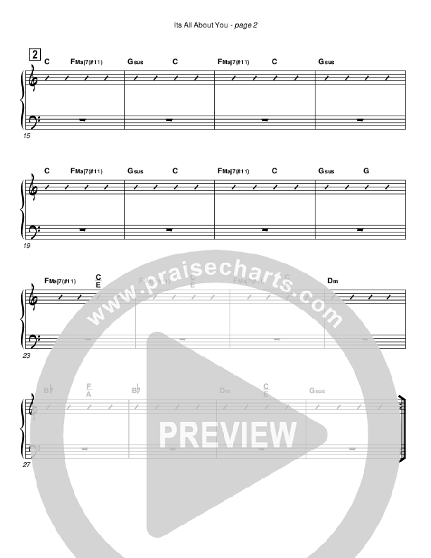 It's All About You Piano Sheet (Cherry Hills Community Church)