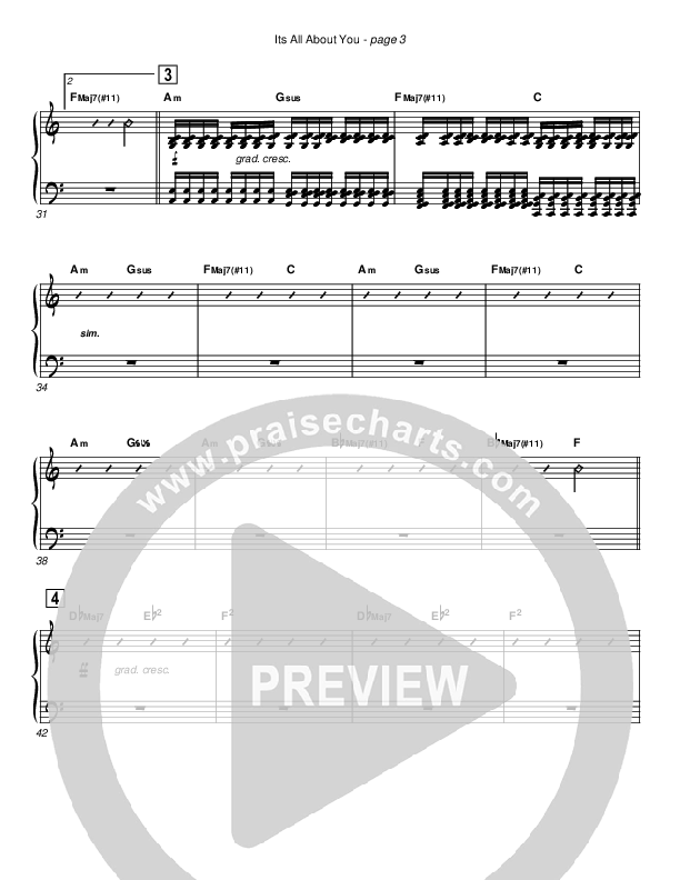 It's All About You Piano Sheet (Cherry Hills Community Church)