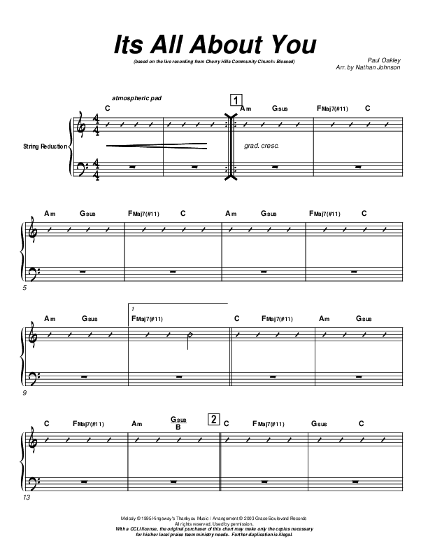 It's All About You Synth Strings (Cherry Hills Community Church)