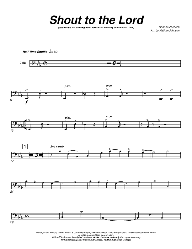 Shout To The Lord Cello (Cherry Hills Community Church)