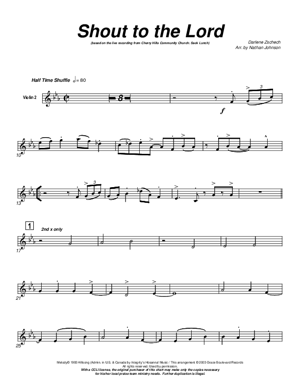 Shout To The Lord Violin 2 (Cherry Hills Community Church)