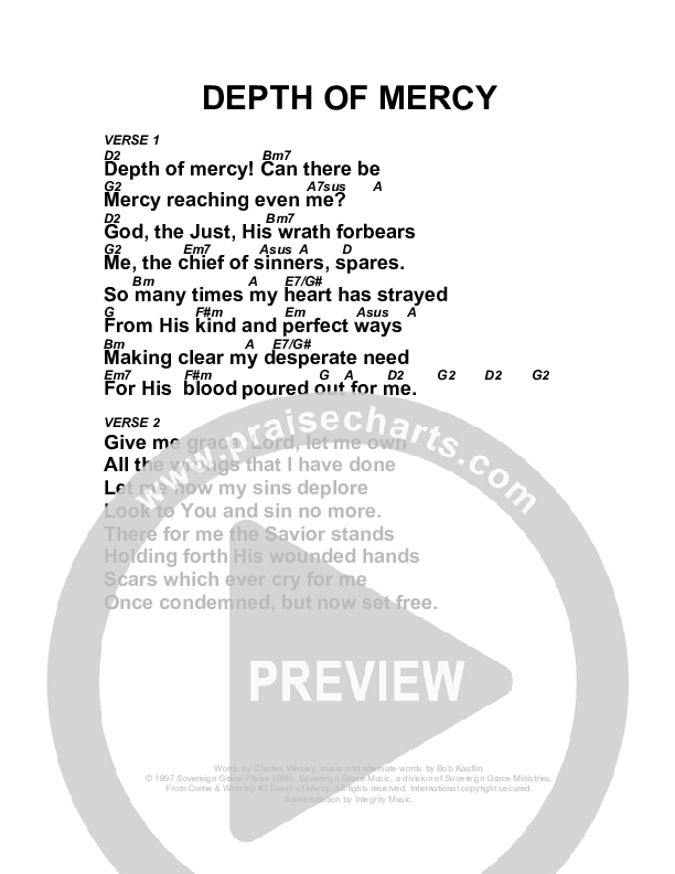 Depth Of Mercy Chords PDF Sovereign Grace PraiseCharts