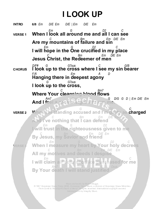 I Look Up Chords & Lyrics (Sovereign Grace)