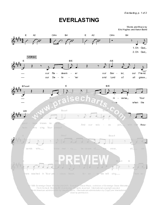 Everlasting Lead Sheet (Sovereign Grace)