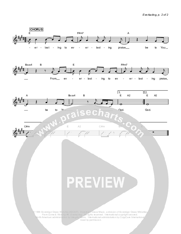 Everlasting Lead Sheet (Sovereign Grace)
