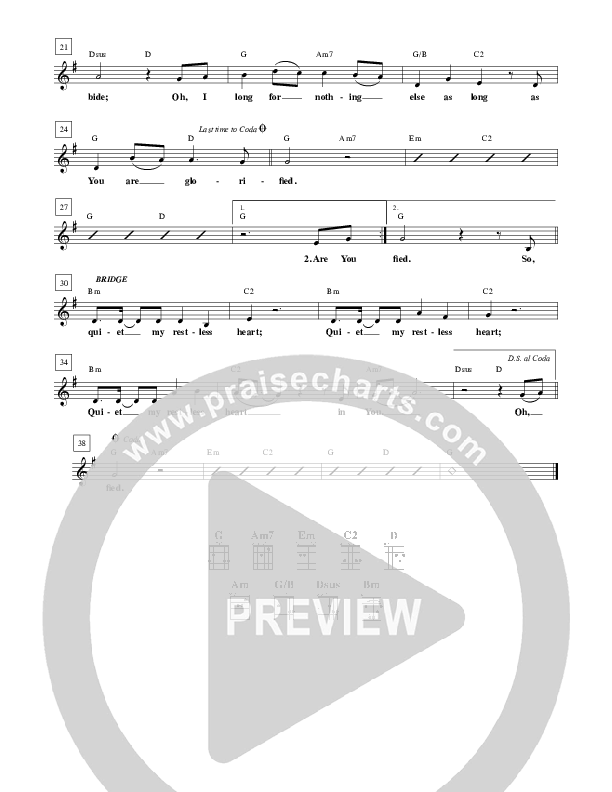 As Long As You Are Glorified Lead Sheet (Sovereign Grace)