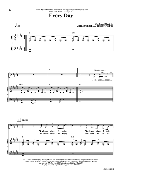 Every Day Lead & Piano (Sovereign Grace)