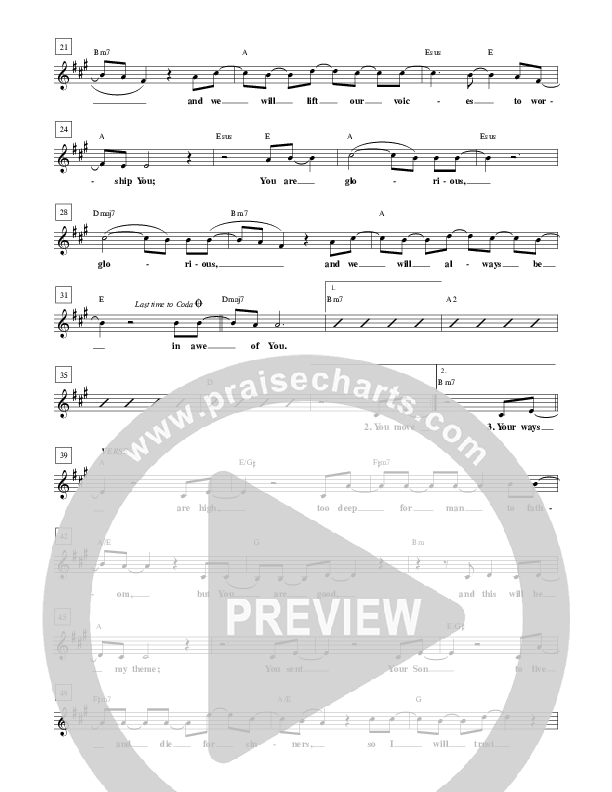 Glorious Lead Sheet (Sovereign Grace)