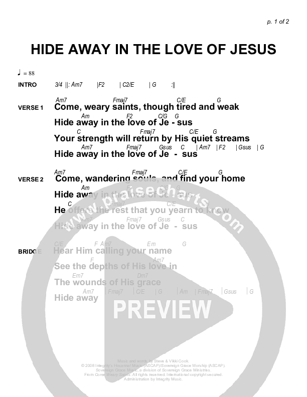 Hide Away In The Love of Jesus Chords & Lyrics (Sovereign Grace)