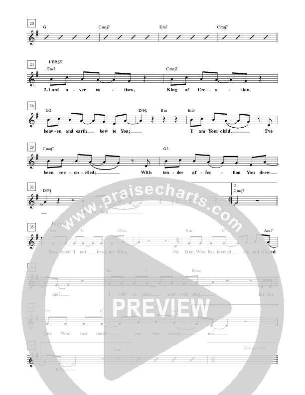 So I Will Trust In You Lead Sheet (Sovereign Grace)