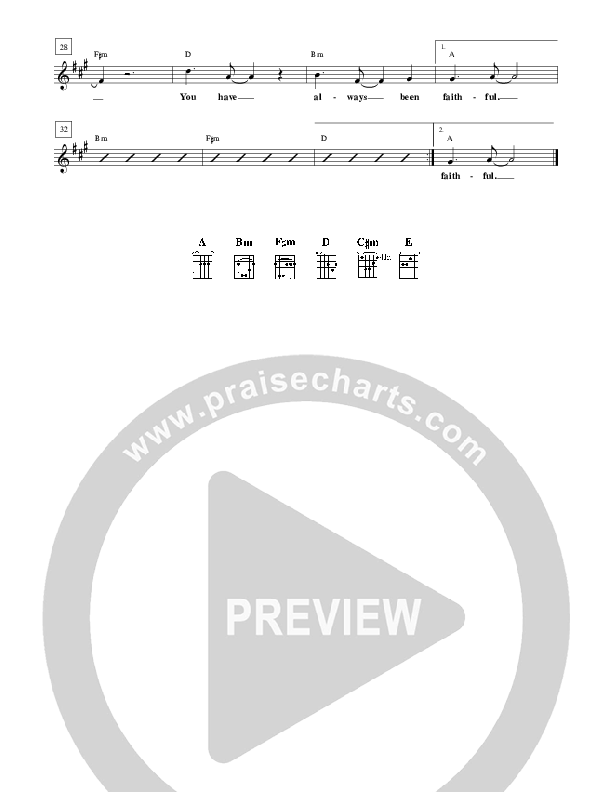 You Have Always Been Faithful Lead Sheet (Sovereign Grace)