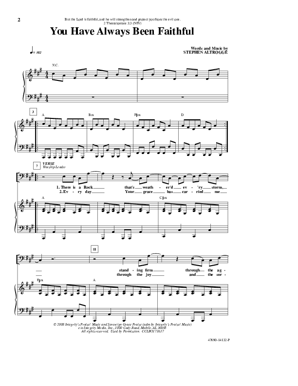 You Have Always Been Faithful Lead & Piano (Sovereign Grace)