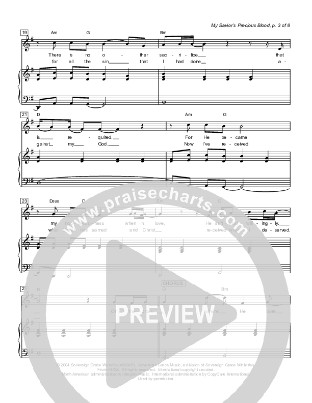 My Savior's Precious Blood Lead & Piano (Sovereign Grace)