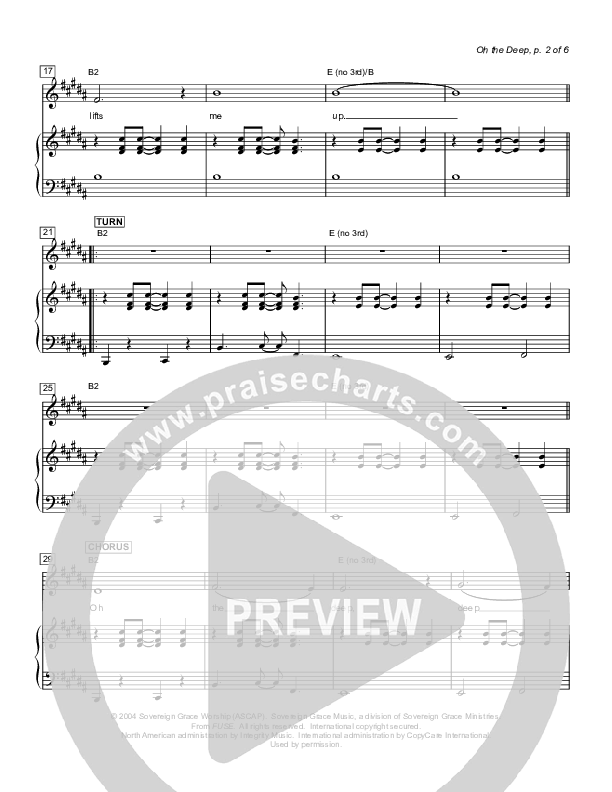 Oh The Deep Piano/Vocal (Sovereign Grace)