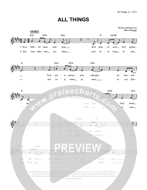 All Things Lead Sheet (Sovereign Grace)