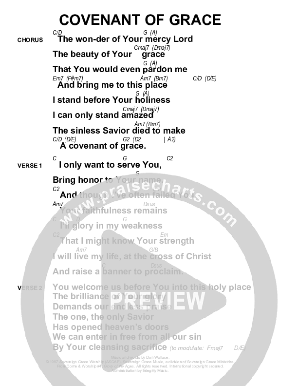 Covenant Of Grace Chords & Lyrics (Sovereign Grace)