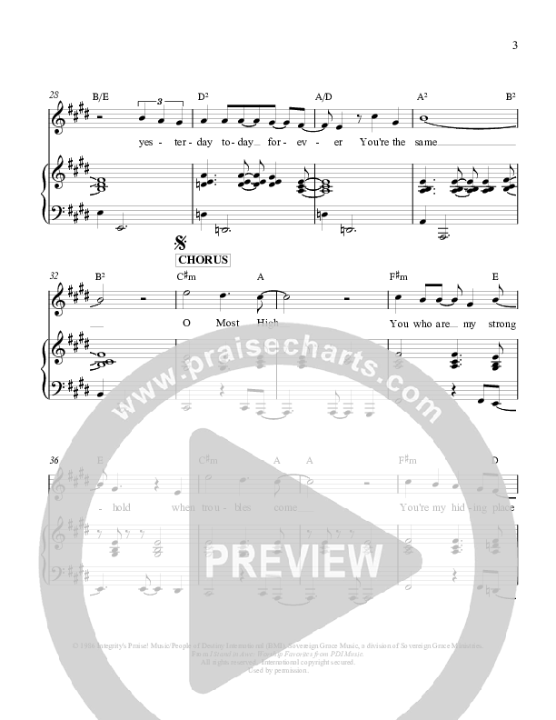 O Most High Lead & Piano (Sovereign Grace)