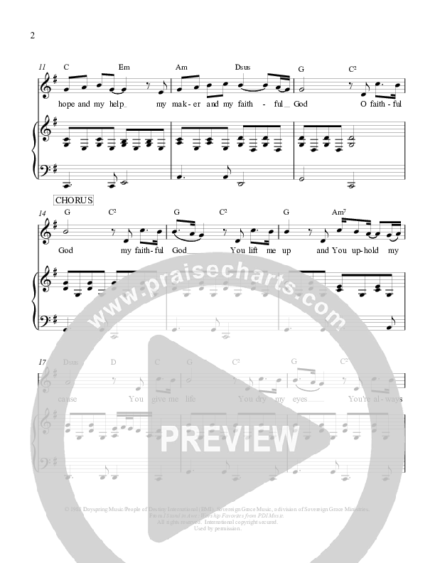 O Faithful God Piano/Vocal (Sovereign Grace)