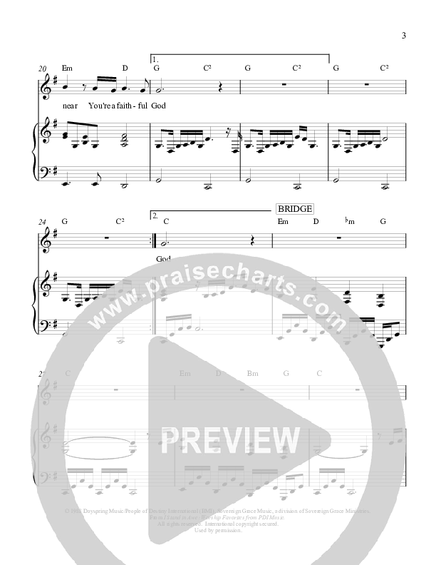 O Faithful God Piano/Vocal (Sovereign Grace)