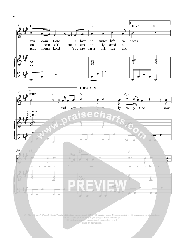 In The Presence Piano/Vocal (Sovereign Grace)