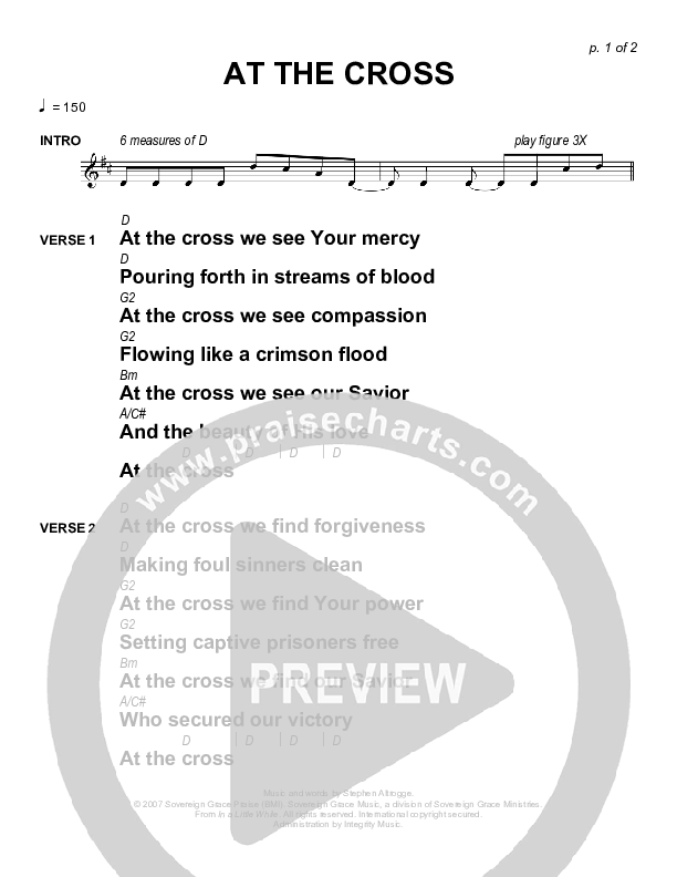 At The Cross Chords & Lyrics (Sovereign Grace)