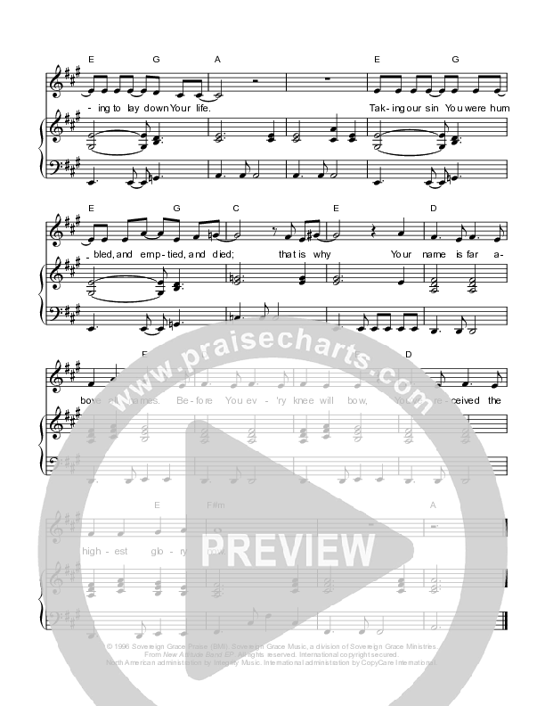 The Highest Glory Lead & Piano (Sovereign Grace)