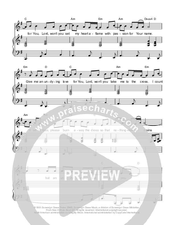 Undying Love Lead & Piano (Sovereign Grace)