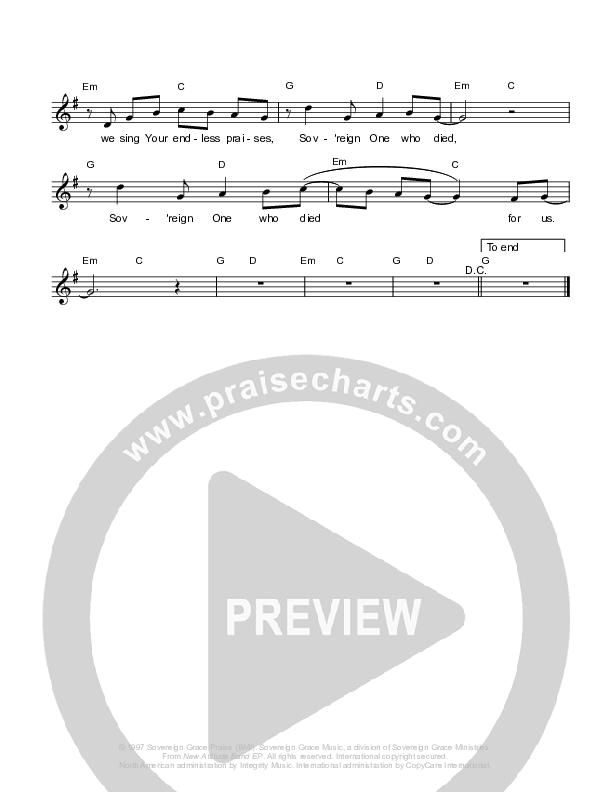 We Sing Your Mercies Lead Sheet (Sovereign Grace)