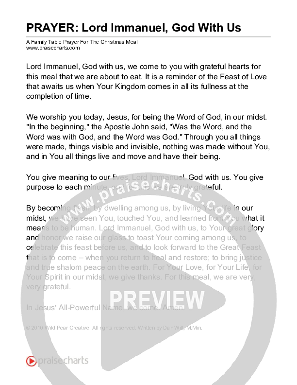 Lord Immanuel God With Us (Reading) Reading (Dan Wilt)