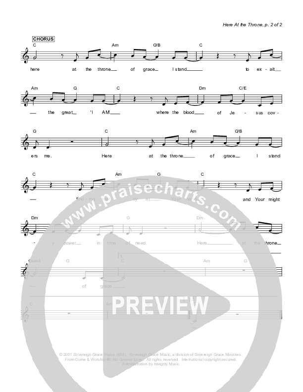 Here At The Throne Lead Sheet (Sovereign Grace)