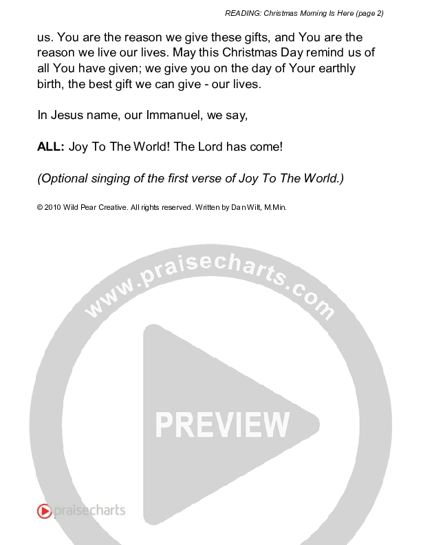 Christmas Morning Is Here (Reading) Reading (Dan Wilt)