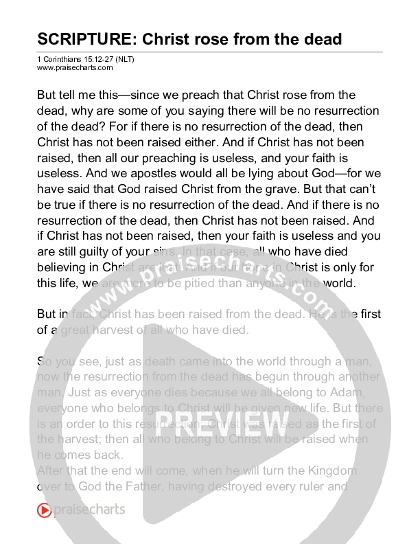 Christ Rose From The Dead (1 Corinthians 15) Reading (Scripture)