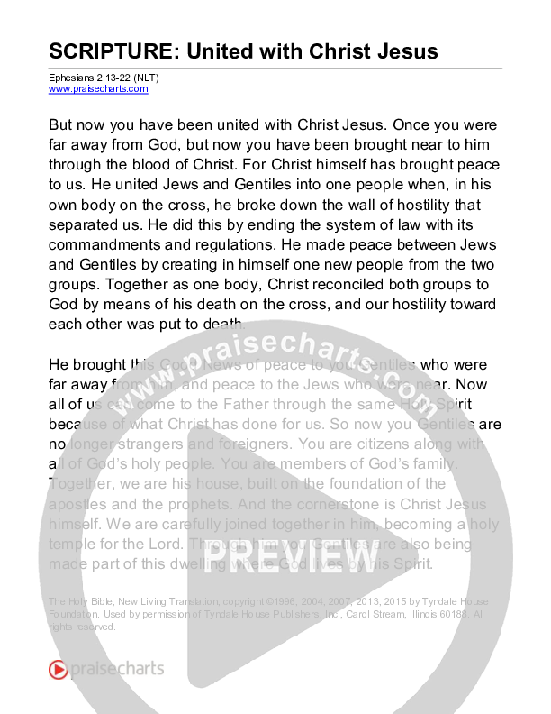 United With Christ Jesus (Ephesians 2) Reading (Scripture)
